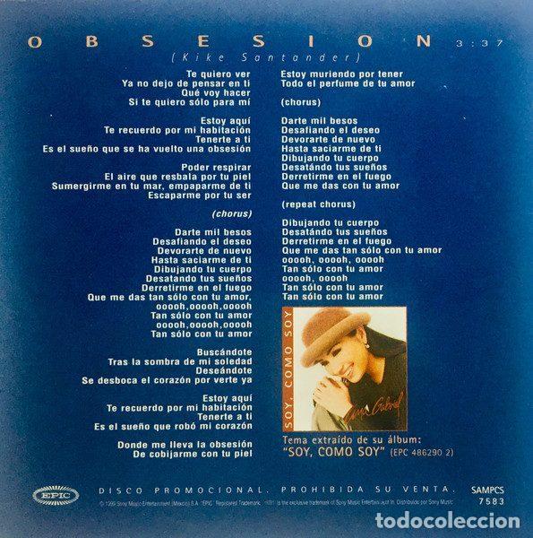 CDs de m&uacute;sica: Ana Gabriel &ndash; Obsesi&oacute;n (CD, Epic SAMPCS 7583 ) - Foto 2