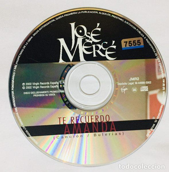 CDs de m&uacute;sica: Jos&eacute; Merc&eacute; &ndash; Te Recuerdo Amanda (CD, Virgin JMR2) - Foto 3