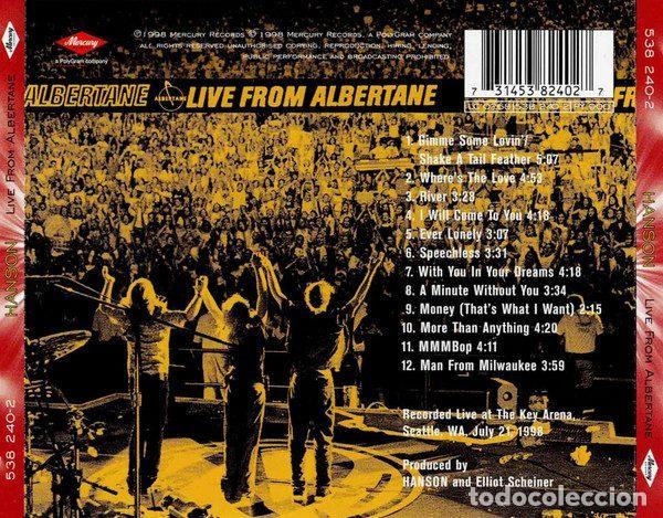 CDs de m&uacute;sica: Hanson &ndash; Live From Albertane (CD, Mercury 538 240-2) - Foto 2