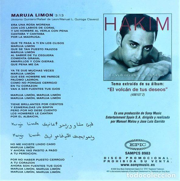 CDs de m&uacute;sica: Hakim &ndash; Maruja Lim&oacute;n (CD, Epic SAMPCS 8983) - Foto 2