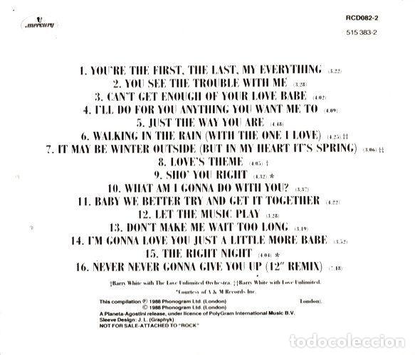 CDs de m&uacute;sica: Barry White &ndash; The Collection (CD, Mercury RCD082-2) - Foto 2