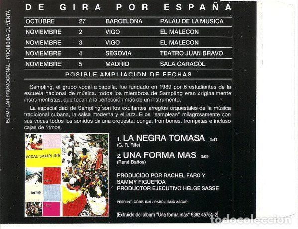 CDs de m&uacute;sica: Vocal Sampling &ndash; La Negra Tomasa / Una Forma M&aacute;s (CD, WEA 1757) - Foto 2