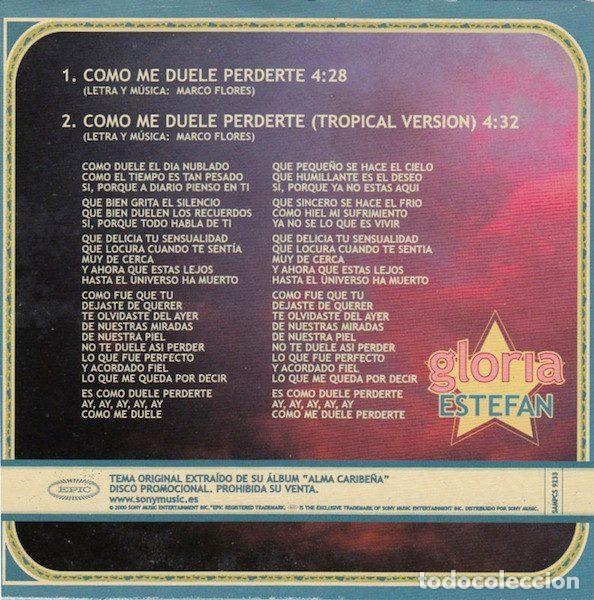 CDs de m&uacute;sica: Gloria Estefan &ndash; Como Me Duele Perderte (CD, Epic SAMPCS 9233) - Foto 2