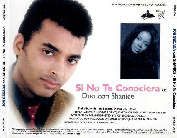 Music CDs: Jon Secada Con Shanice &ndash; Si No Te Conociera (CD, SBK Records DPRO-10442)
