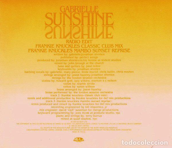 CDs de m&uacute;sica: Gabrielle &ndash; Sunshine (CD, Go! Beat GOBCD23) - Foto 3