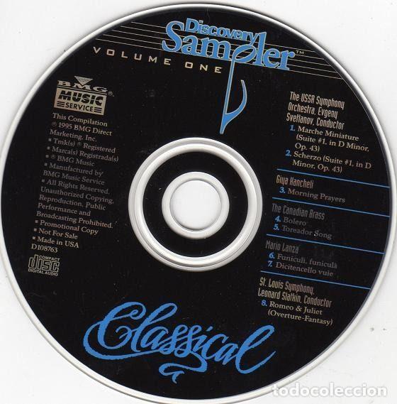 CDs de m&uacute;sica: Various &ndash; Discovery Sampler Volume One - Classical (CD, BMG Music Service D108763) - Foto 3