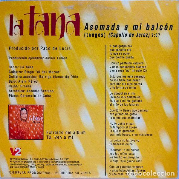 CDs de m&uacute;sica: La Tana &ndash; Asomada A Mi Balc&oacute;n (CD, V2 none) - Foto 2