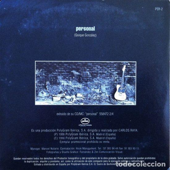 CDs de m&uacute;sica: Quique Gonz&aacute;lez &ndash; Personal (CD, Polydor PER-2) - Foto 2