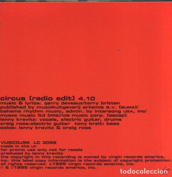 CDs de m&uacute;sica: Lenny Kravitz &ndash; Circus (CD, Virgin VUSCDJ96) - Foto 2