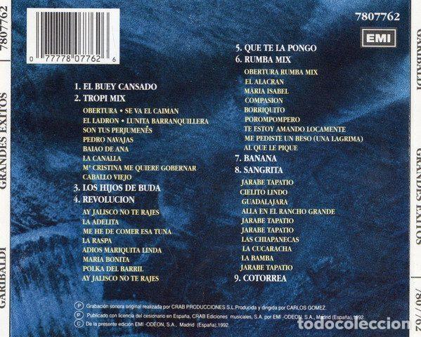 CDs de m&uacute;sica: Garibaldi &ndash; Grandes Exitos De Garibaldi (CD, EMI 7807762) - Foto 2