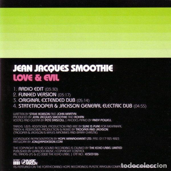 CDs de m&uacute;sica: Jean Jacques Smoothie &ndash; Love & Evil (CD, Echo ECSCD 126) - Foto 2