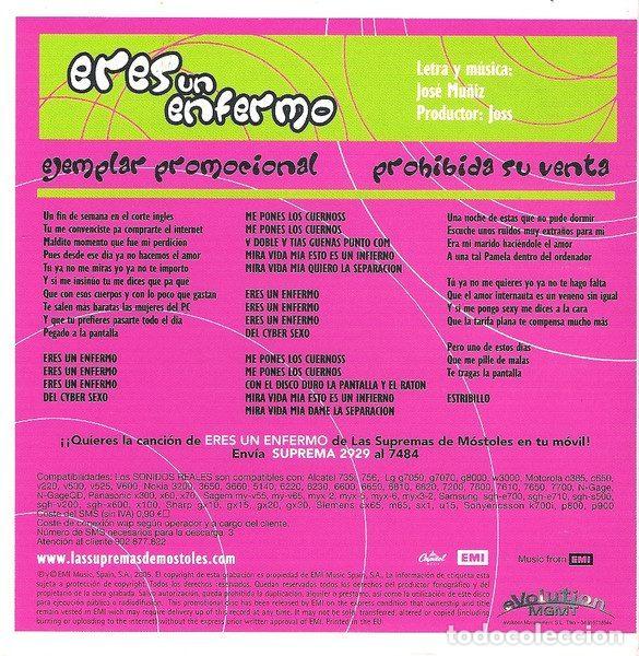 CDs de m&uacute;sica: Las Supremas De M&oacute;stoles &ndash; Eres Un Enfermo (CD, EMI none) - Foto 2