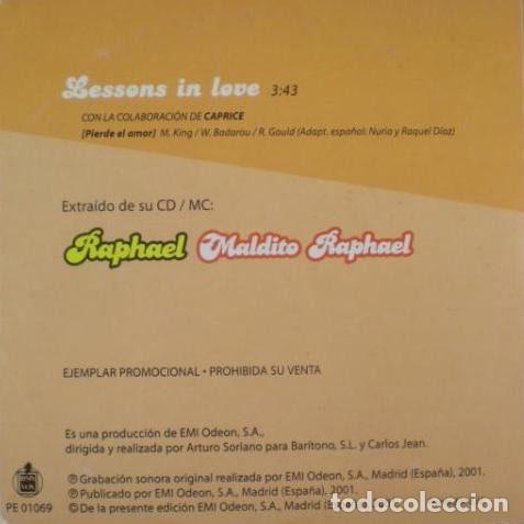 CDs de m&uacute;sica: Raphael &ndash; Lessons in love (CD, Hispavox PE 01069) - Foto 2
