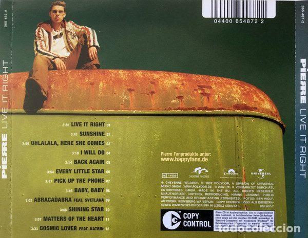 CDs de m&uacute;sica: Pierre &ndash; Live It Right (CD, Cheyenne Records 065 487-2) - Foto 2