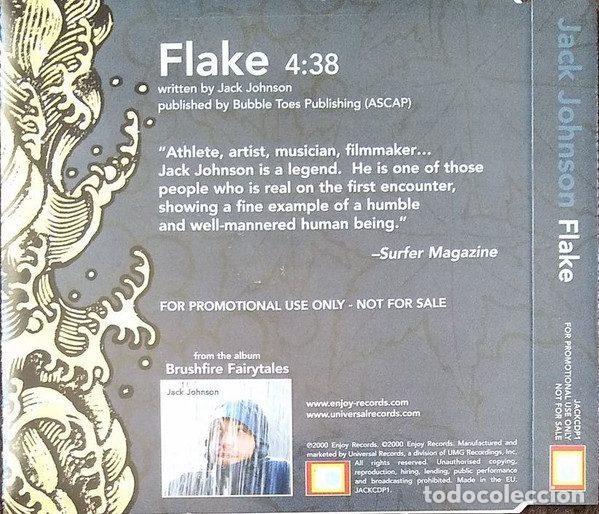 CDs de m&uacute;sica: Jack Johnson &ndash; Flake (CD, Enjoy Records JACKCDP1) - Foto 2
