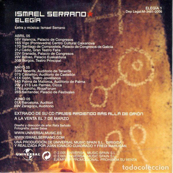 CDs de m&uacute;sica: Ismael Serrano &ndash; Eleg&iacute;a (CD, Universal ELEG&Iacute;A-01) - Foto 2