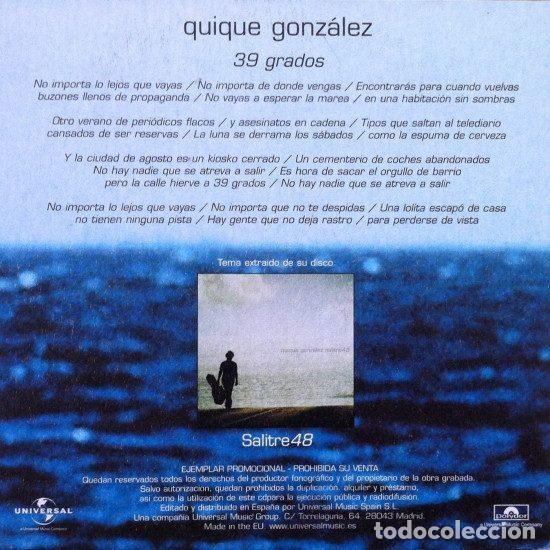 CDs de m&uacute;sica: Quique Gonz&aacute;lez &ndash; 39 Grados (CD, Polydor none) - Foto 2