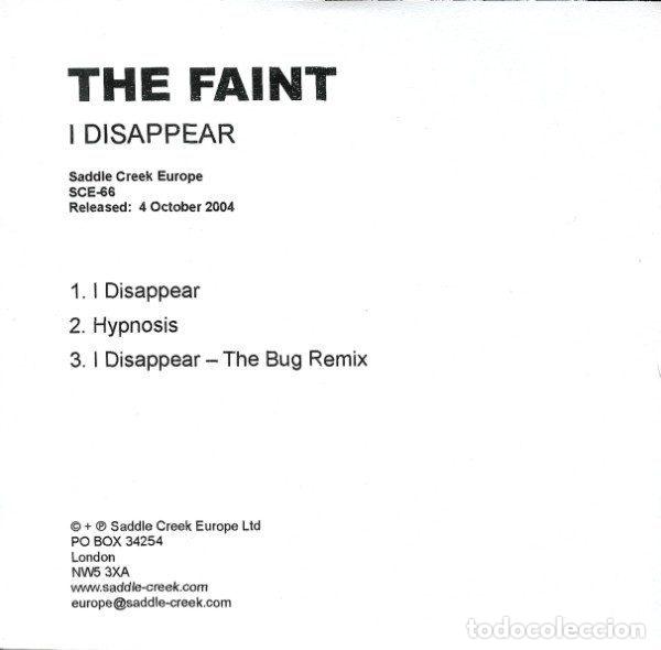 CD de M&uacute;sica: The Faint &ndash; I Disappear (CDr, Saddle Creek Europe SCE-66)