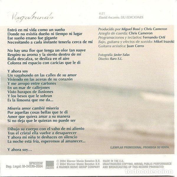 CDs de m&uacute;sica: Miguel Bos&eacute; &ndash; Vagabundo (CD, WEA SPN320W) - Foto 2