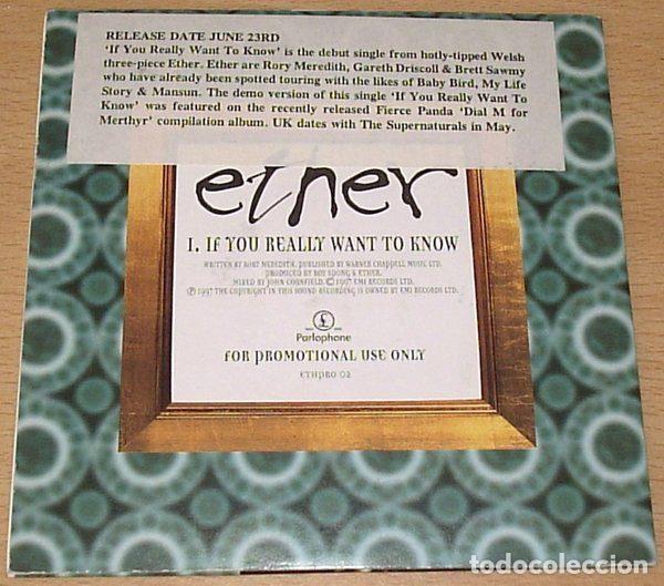 CDs de m&uacute;sica: Ether &ndash; If You Really Want To Know (CD, Parlophone CDRDJ 6468) - Foto 3