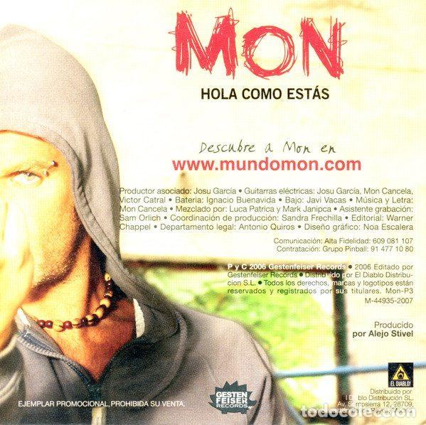 CDs de m&uacute;sica: Mon &ndash; Hola Como Est&aacute;s (CD, Gestenfeiser Records Mon-P3) - Foto 2