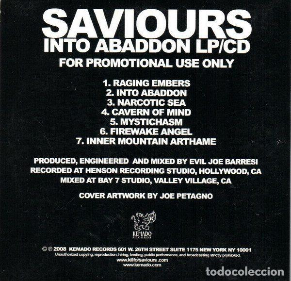 CDs de m&uacute;sica: Saviours &ndash; Into Abaddon (CD, Kemado Records none) - Foto 2