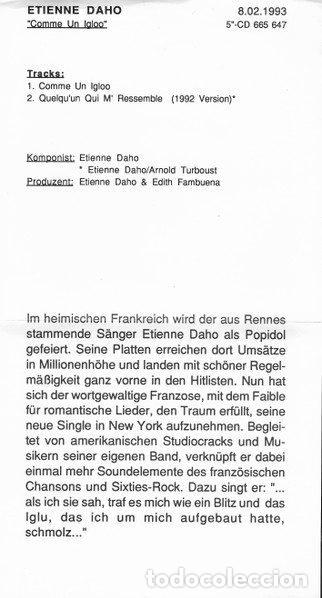 CDs de m&uacute;sica: Etienne Daho &ndash; Comme Un Igloo (CD, Virgin 36167) - Foto 6