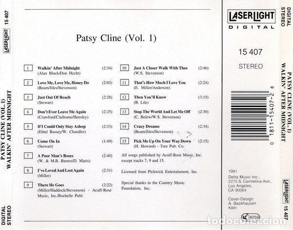 CDs de m&uacute;sica: Patsy Cline &ndash; Vol. 1 - Walkin After Midnight (CD, LaserLight Digital 15 407) - Foto 2