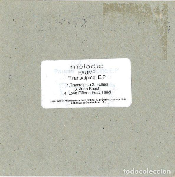 CDs de m&uacute;sica: Paume &ndash; Transalpine EP (CDr, Melodic none) - Foto 1