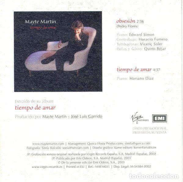 CDs de m&uacute;sica: Mayte Mart&iacute;n &ndash; Obsesi&oacute;n (CD, Virgin MAYM031) - Foto 2