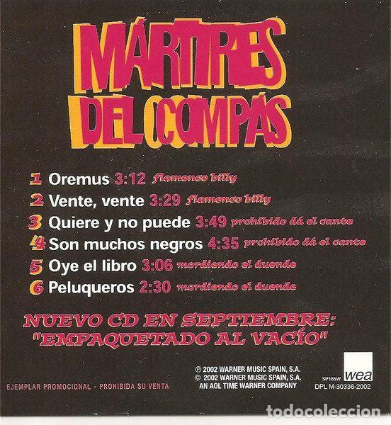 CDs de m&uacute;sica: M&aacute;rtires Del Comp&aacute;s &ndash; Promo Sampler (CD, WEA SP165W) - Foto 4