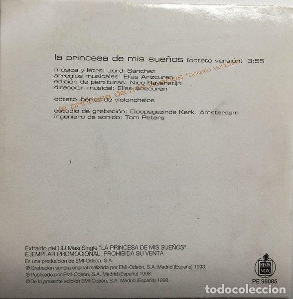 CDs de m&uacute;sica: OBK &ndash; La Princesa De Mis Sue&ntilde;os (Octeto Versi&oacute;n) (CD, Hispavox PE 98085) - Foto 2