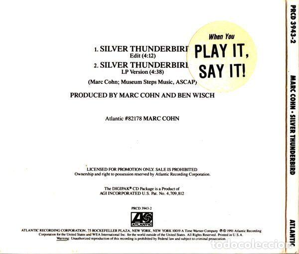 CDs de m&uacute;sica: Marc Cohn &ndash; Silver Thunderbird (CD, Atlantic PRCD 3943-2) - Foto 2