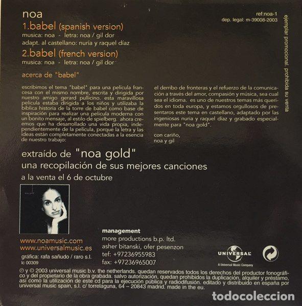 CDs de m&uacute;sica: Noa &ndash; Babel (CD, Universal noa-1) - Foto 2