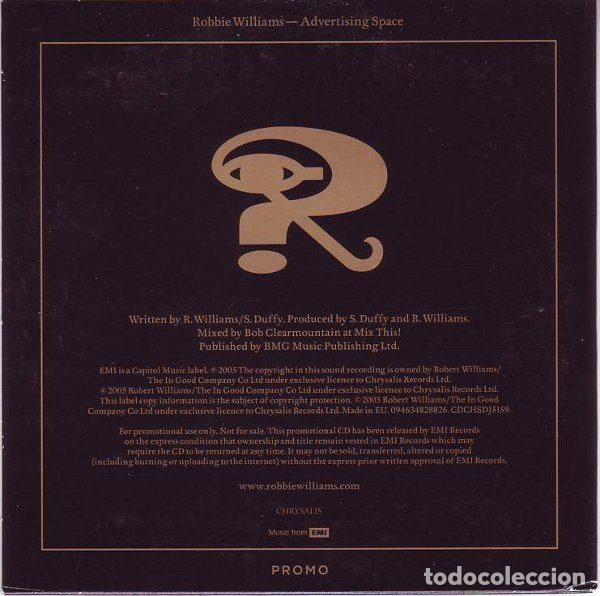 CDs de m&uacute;sica: Robbie Williams &ndash; Advertising Space (CD, Chrysalis CDCHSDJ5159) - Foto 2