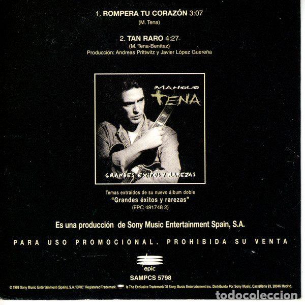 CDs de m&uacute;sica: Manolo Tena &ndash; Rompera Tu Corazon (CD, Epic SAMPCS 5798) - Foto 2