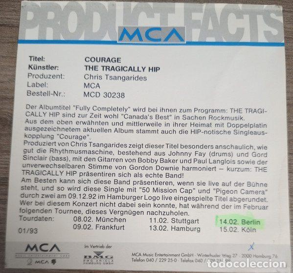 CDs de m&uacute;sica: The Tragically Hip &ndash; Courage (CD, MCA Records MCD 30238) - Foto 5