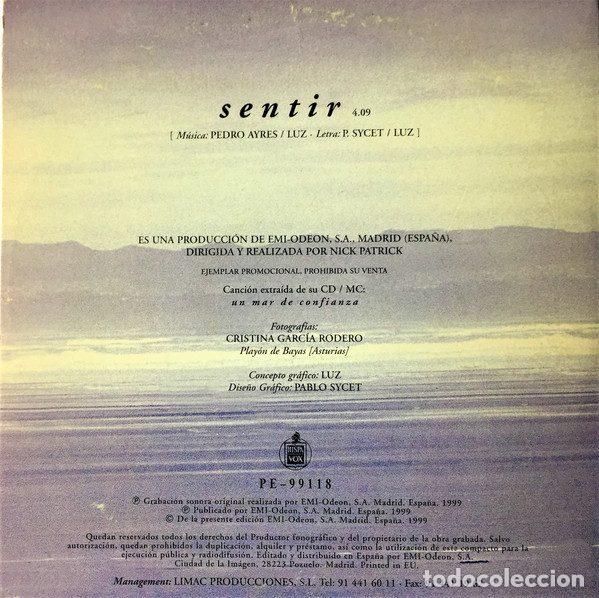CDs de m&uacute;sica: Luz &ndash; Sentir (CD, Hispavox PE-99118) - Foto 3