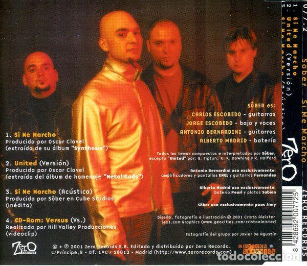 CDs de m&uacute;sica: S&ocirc;ber &ndash; Si Me Marcho (CD, Zero Records 077.2) - Foto 2