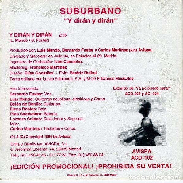 CDs de m&uacute;sica: Suburbano &ndash; Y Dir&aacute;n Y Dir&aacute;n (CD, Avispa ACD-102) - Foto 2