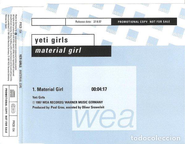 CD di Musica: Yeti Girls &ndash; Material Girl (CD, WEA PRCD 734)