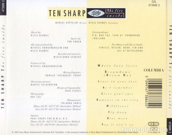 CDs de m&uacute;sica: Ten Sharp &ndash; The Fire Inside (CD, Columbia COL 473886 2) - Foto 2