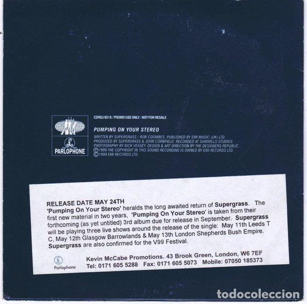 CDs de m&uacute;sica: Supergrass &ndash; Pumping On Your Stereo (CD, Parlophone CDRDJ 6518) - Foto 2