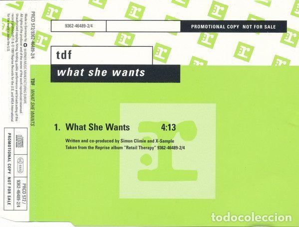 CD de M&uacute;sica: TDF &ndash; What She Wants (CD, Reprise Records PRCD 572)