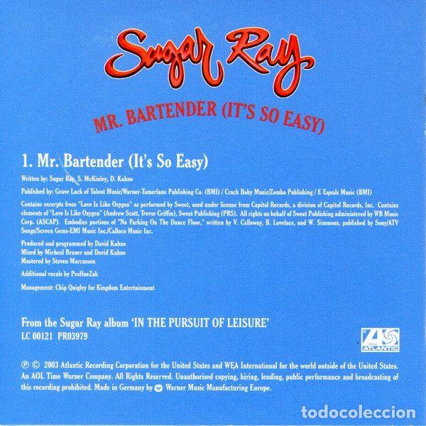 CDs de m&uacute;sica: Sugar Ray &ndash; Mr Bartender (Its So Easy) (CD, Atlantic PR03979) - Foto 2
