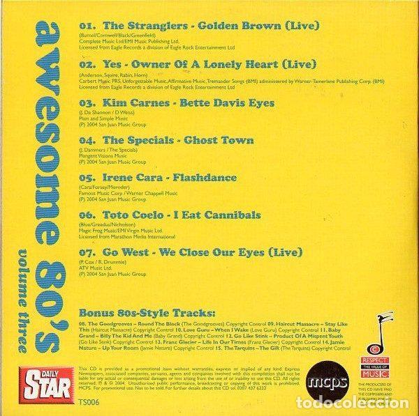 CDs de m&uacute;sica: Various &ndash; Awesome 80s Volume Three (CD, Daily Star TS006) - Foto 2