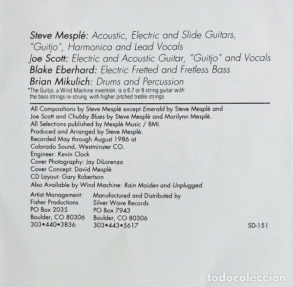 CDs de m&uacute;sica: Wind Machine &ndash; Wind Machine (Featuring Steve Mespl&eacute;) (CD, Silver Wave Records SD-151) - Foto 5