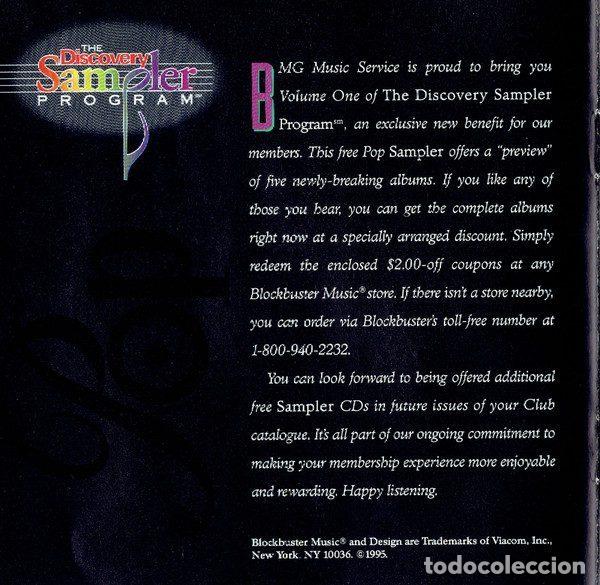 CDs de m&uacute;sica: Various &ndash; Discovery Sampler (Pop) (CD, BMG Music Service D108540) - Foto 5