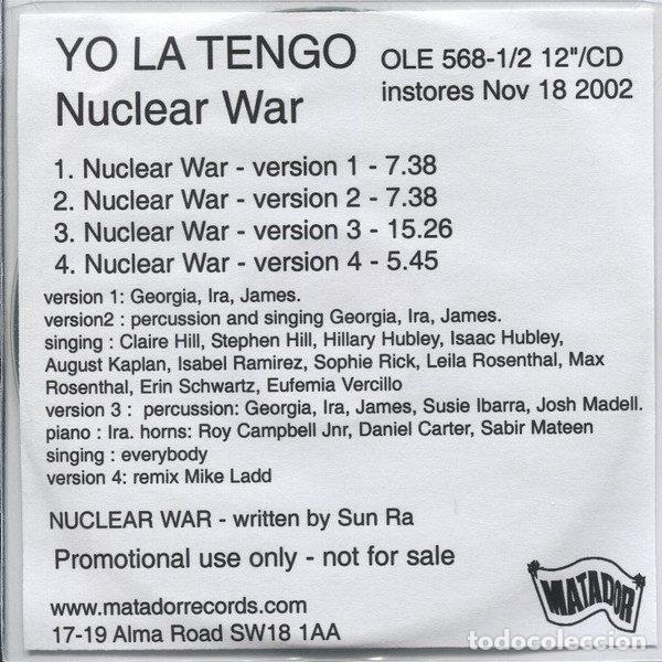 Musik-CDs: Yo La Tengo &ndash; Nuclear War (CDr, Matador none)