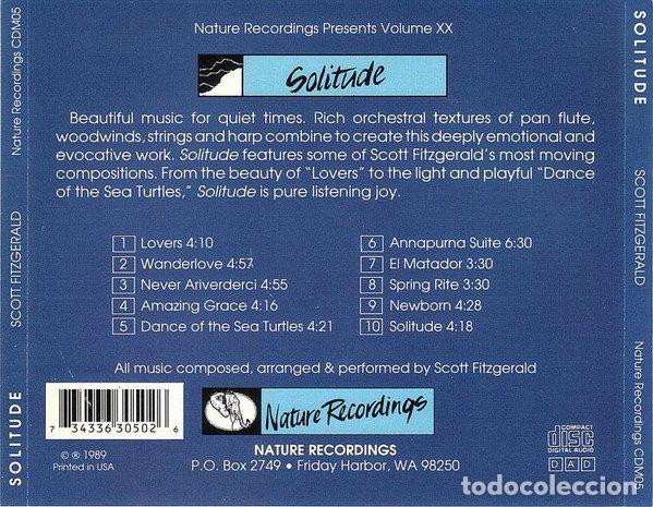 CDs de m&uacute;sica: Scott Fitzgerald &ndash; Solitude (CD, Nature Recordings CDM05) - Foto 3